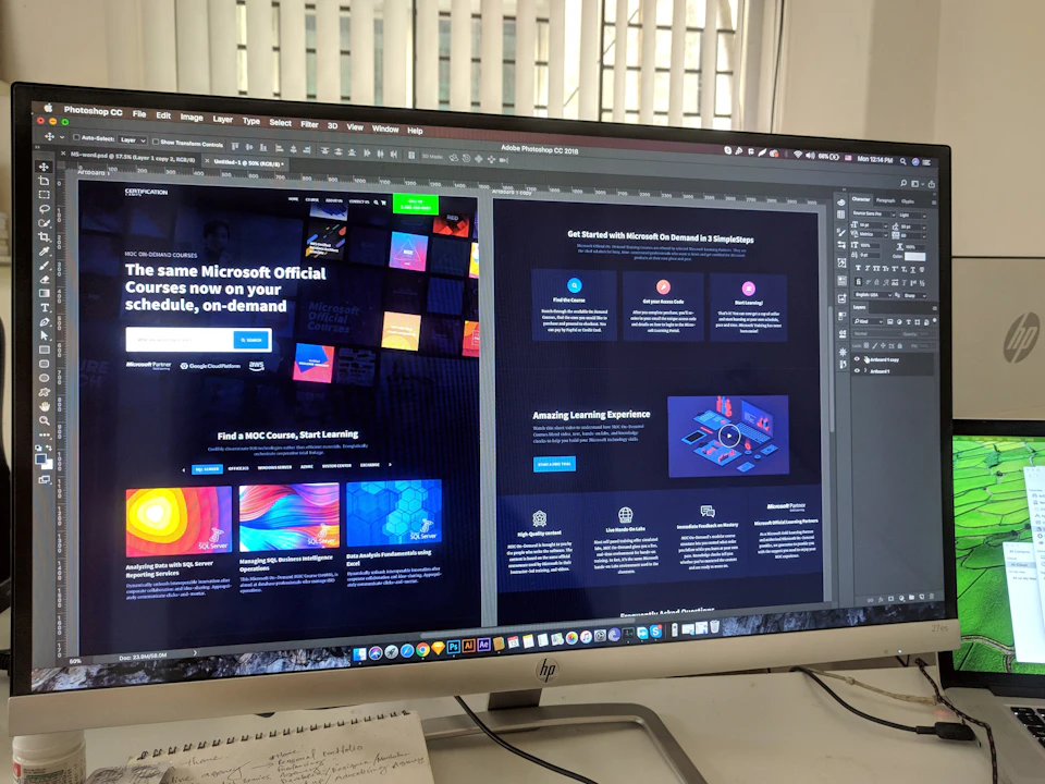 High-converting landing page design being edited for an ad campaign