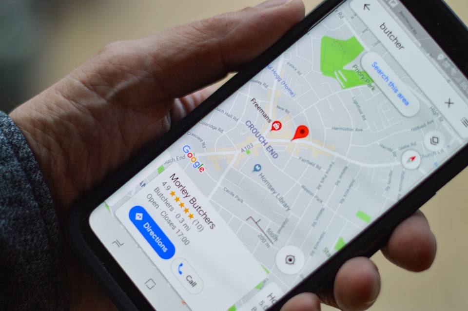 Local search visibility shown on a Google Maps result on a smartphone