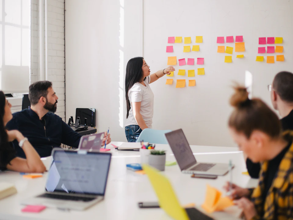 Digital marketing strategy session with campaign planning notes